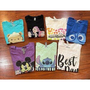 DISNEY LOT OF 7 SHIRTS SIZES MEDIUM